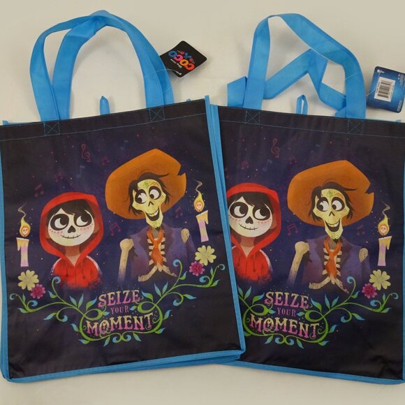 2 lot NWT Disney Coco Shopping Bag Trick or Treat Bag Halloween Miguel Hector - Picture 1 of 7